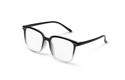 2-Pack Reading Glasses with Blue Light Filter (Blocks Eye Strain) - Black & Clear