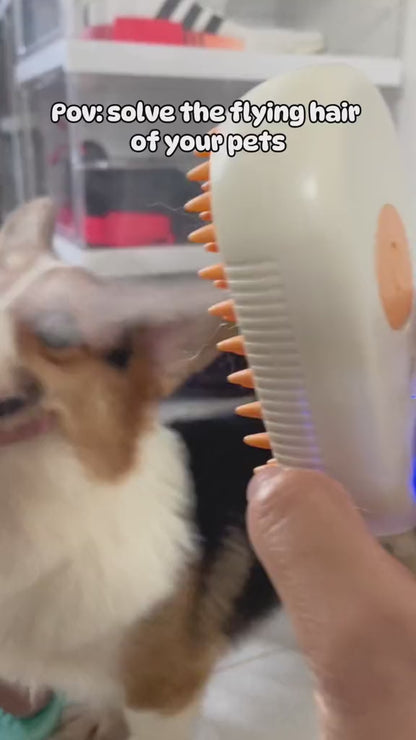 3-in-1 Steam Grooming Brush for Cats & Dogs